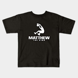 Matthew Custom Player Basketball Your Name The King Kids T-Shirt